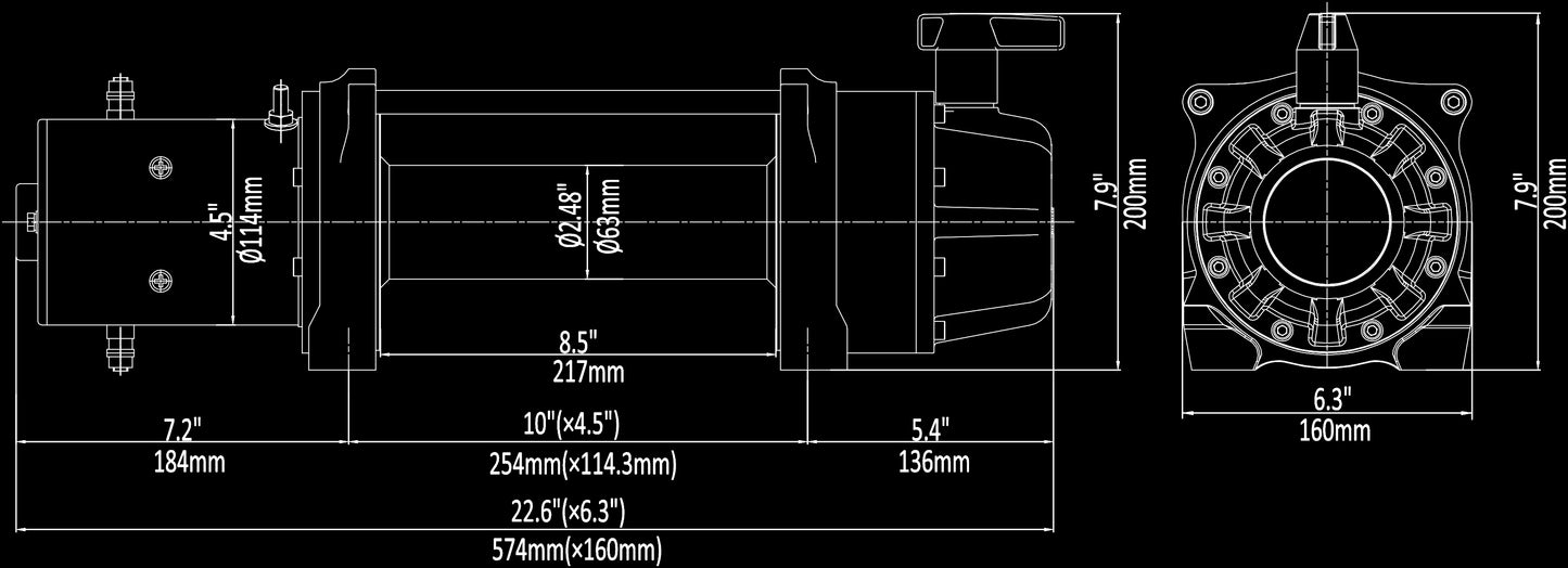 Winch - Runva 11XP PREMIUM 12V with Synthetic Rope - full IP67 protection