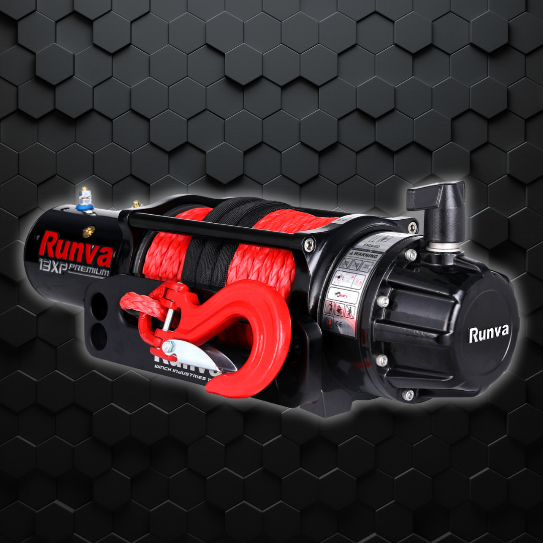 Winch - Runva 13XP PREMIUM 12V with Synthetic Rope - full IP67 protection