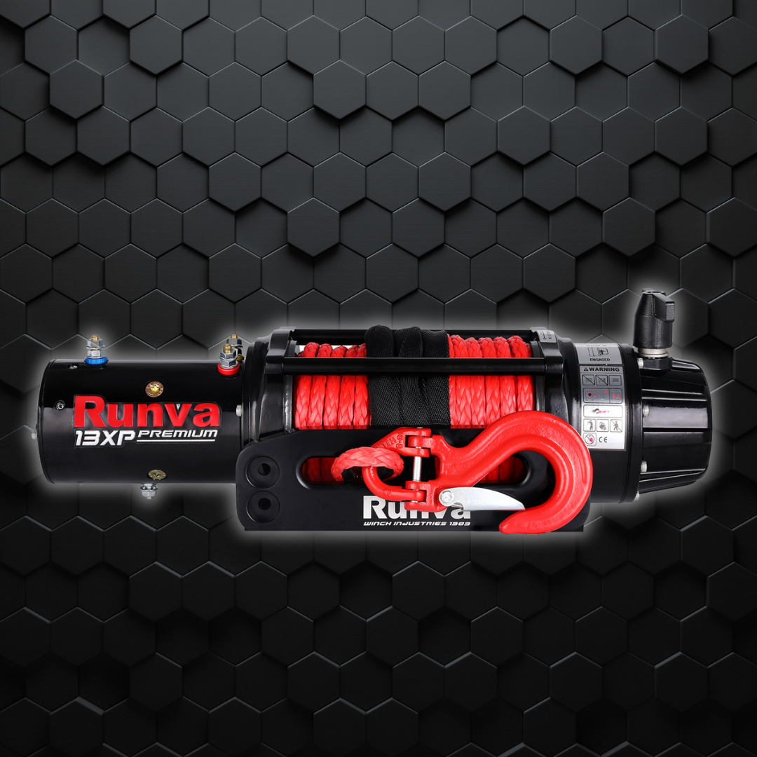 Winch - Runva 13XP PREMIUM 12V with Synthetic Rope - full IP67 protection
