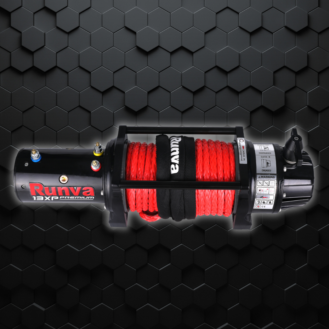 Winch - Runva 13XP PREMIUM 12V with Synthetic Rope - full IP67 protection