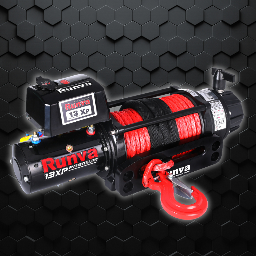 Winch - Runva 13XP PREMIUM 12V with Synthetic Rope - full IP67 protection