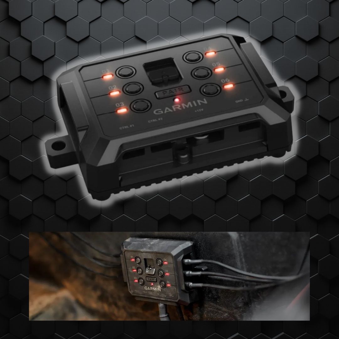 With a total of six circuits rated at up to 30 amps each, you can power and control all types of 12-volt accessories from one Garmin PowerSwitch digital switch box.