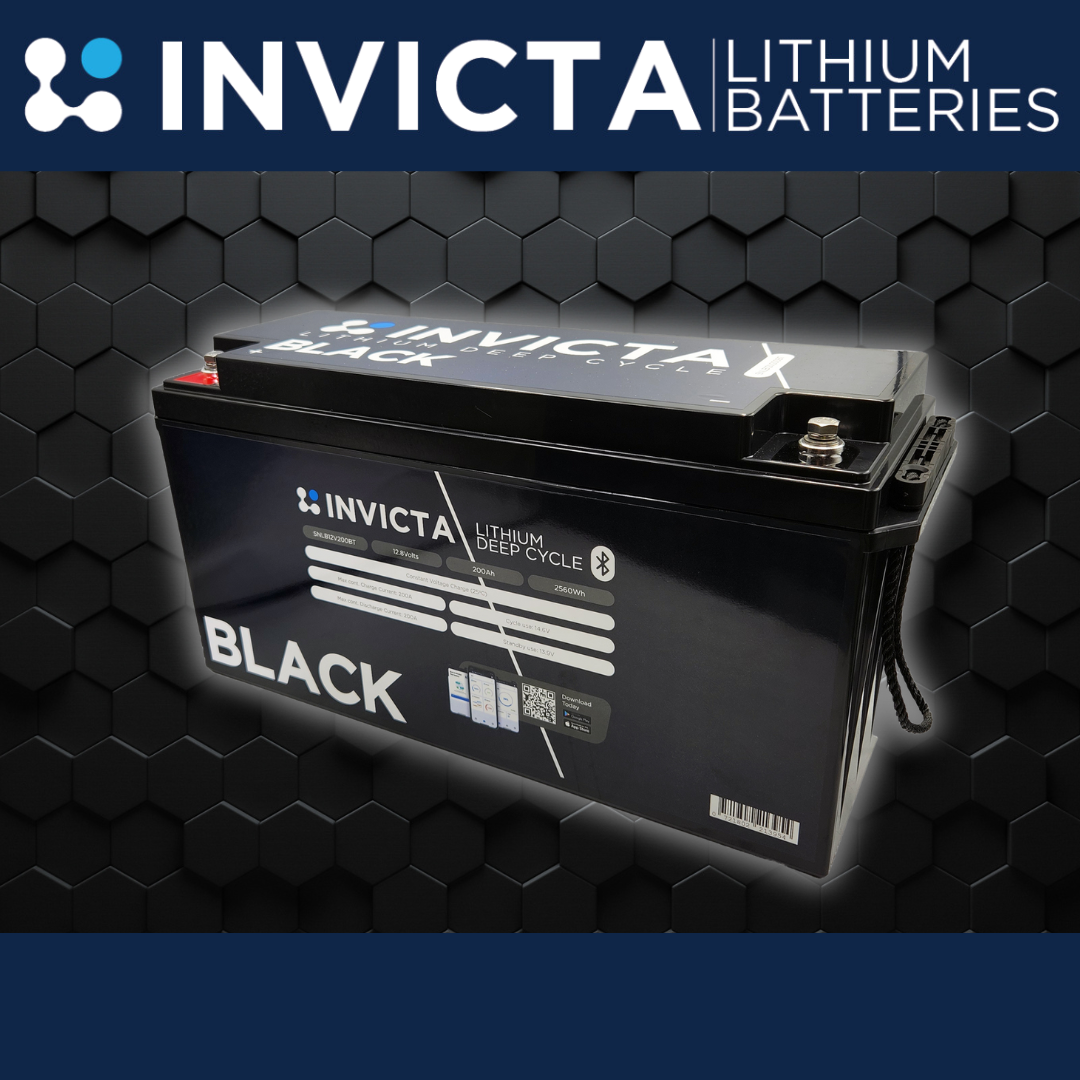 Invicta Black | 12V 200AH | Lithium battery | with Bluetooth | SNLB12V200BT