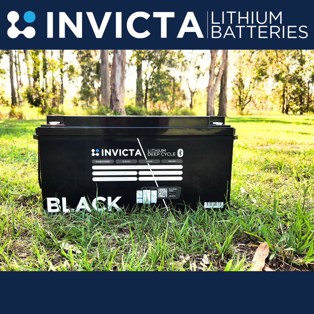 Invicta Black | 12V 200AH | Lithium battery | with Bluetooth | SNLB12V200BT