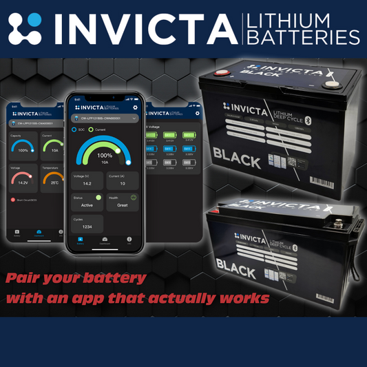 Invicta Black | 12V 200AH | Lithium battery | with Bluetooth | SNLB12V200BT