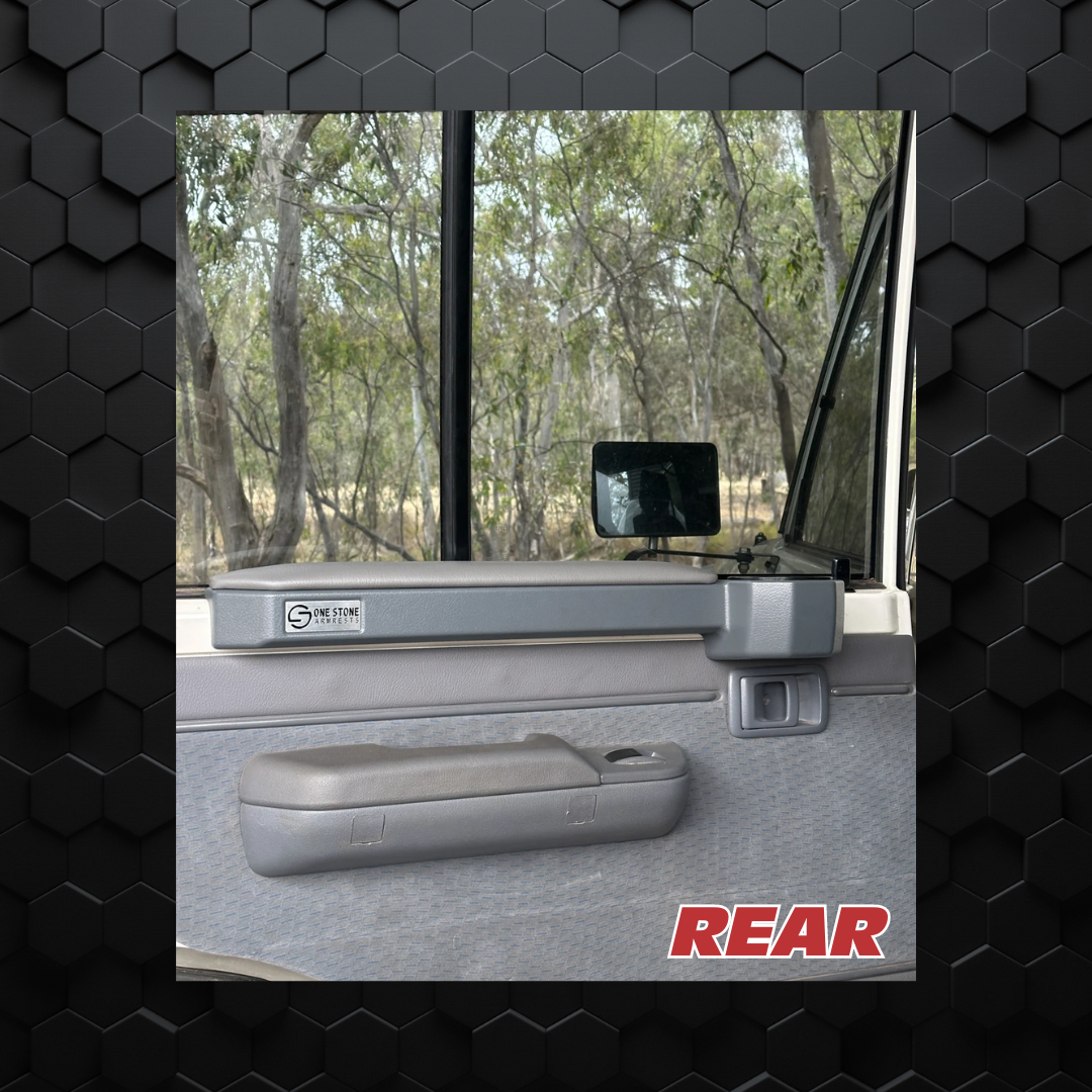 One Stone Armrest | Grey Full Rear Set Pair | 70 Series Landcruiser