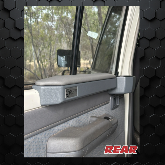 One Stone Armrest | Grey Full Rear Set Pair | 70 Series Landcruiser