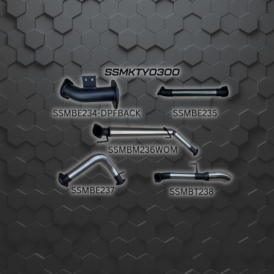 300 Series | Manta Exhaust | DPF Back Stainless-steel 3' into 4" No muffler | SSMKTY0300