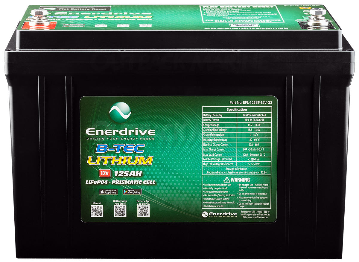 Enerdrive | B-TEC 125AH 12V | Gen2 LIFEPO4