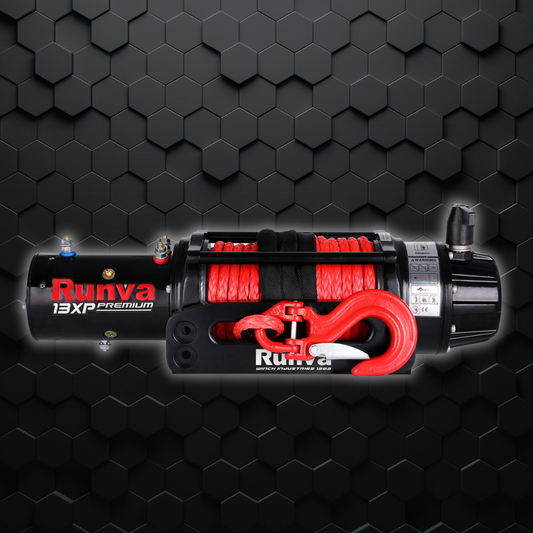 Winch - Runva 13XP PREMIUM 12V with Synthetic Rope - full IP67 protection