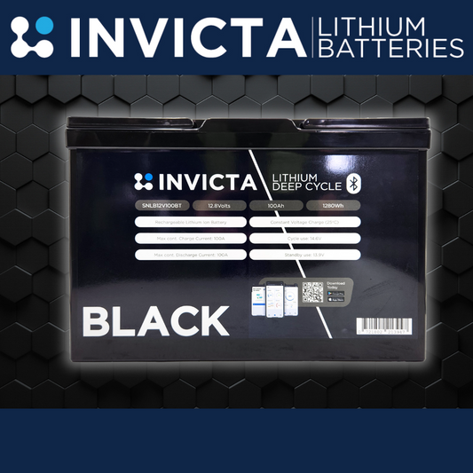 Invicta Black | 12V 100 AH | Lithium battery | with Bluetooth | SNLB12V100BT