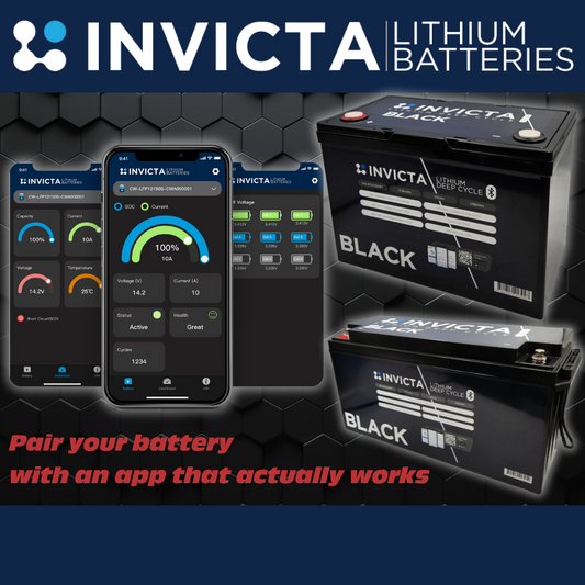 Invicta Black | 12V 200AH Lithium battery | with Bluetooth | SNLB12V200BT