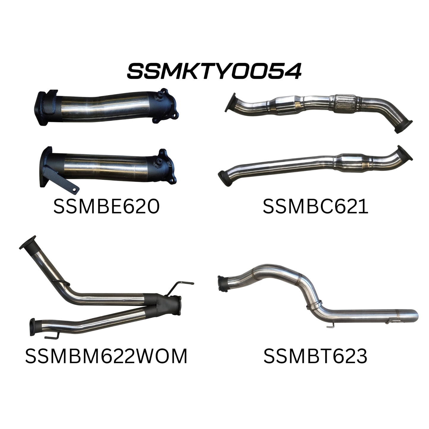 Manta Exhaust 200 Series | V8 engine  3" Dual With Cat, NO Muffler, 4" Exit | SSMKTY0054