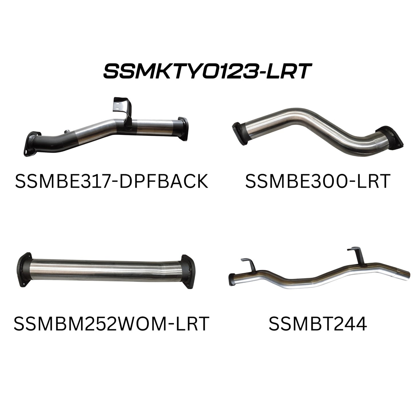 70 series Single Cab & Dual Cab Exhaust | V8 engine | Manta 3" DPF Back Stainless Steel system | 2016 -onwards | SSMKTY0123