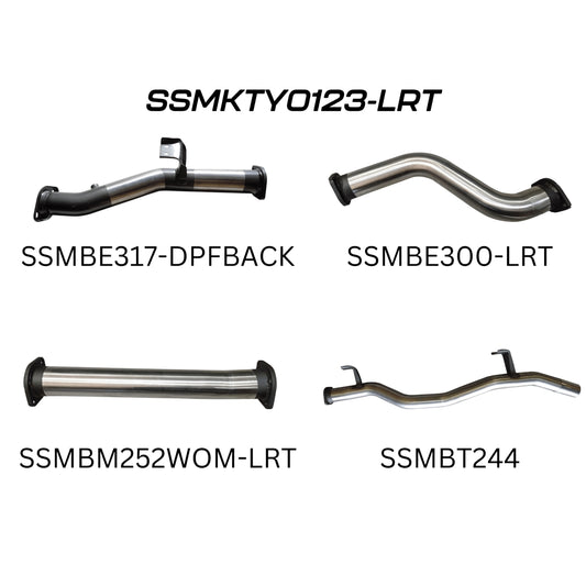 70 series Single Cab & Dual Cab Exhaust | V8 engine | Manta 3" DPF Back Stainless Steel system | 2016 -onwards | SSMKTY0123