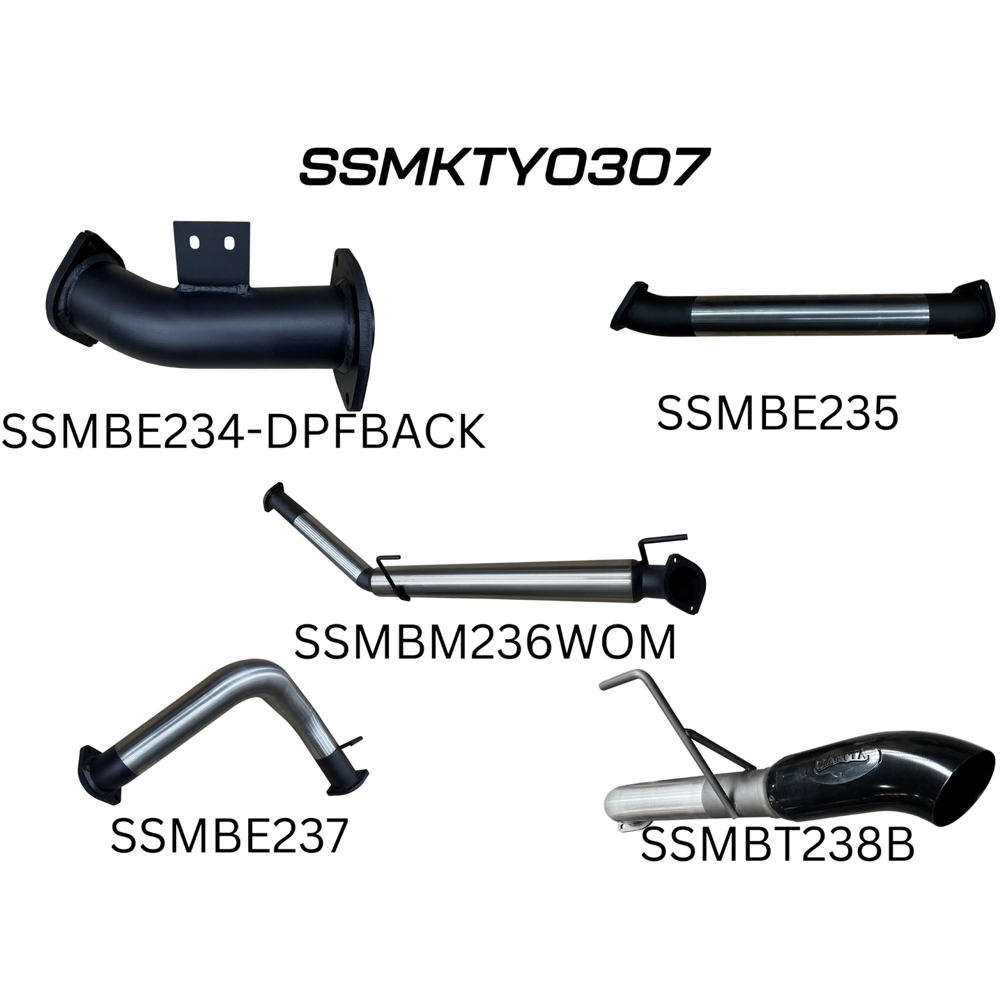 Manta Exhaust | 300 Series | 3" DPF Back to 4" Tailpipe | Black 4" Tip