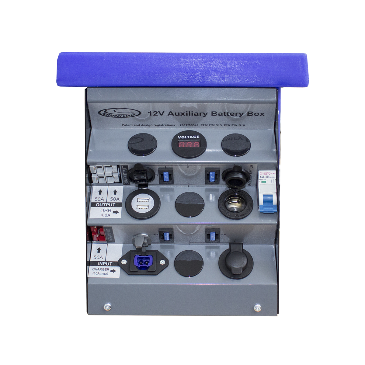 National Luna 12V Auxiliary Battery Box | Blue