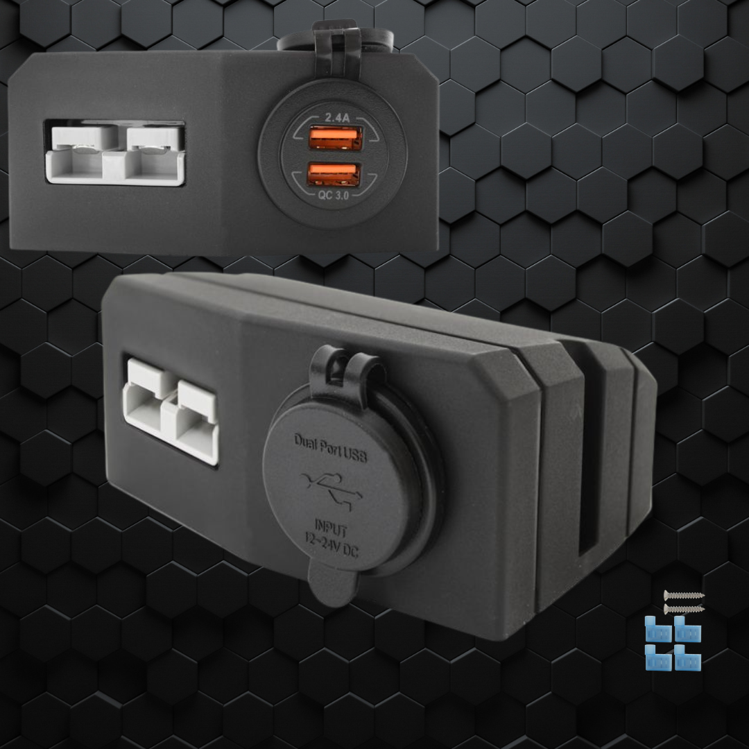 PDP Electrical | 50A Anderson | Twin USB Socket | Surface Mount