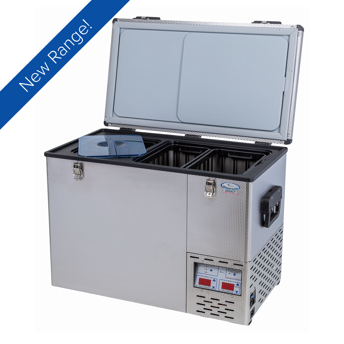 National Luna | 60L Legacy Twin Bin | Dual Control Single Door | Stainless Steel Fridge Freezer