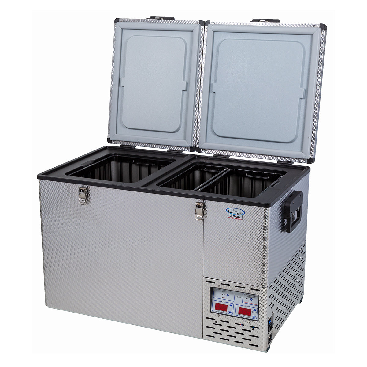 National Luna | 72L Legacy Twin Bin | Dual Control Double Door | Stainless Steel Fridge Freezer