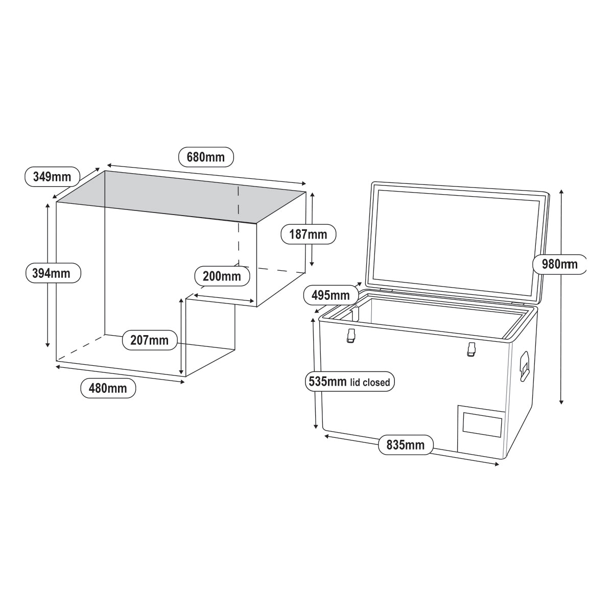 National Luna | 80L Legacy Single Bin | Single Door | Stainless Steel Fridge Freezer