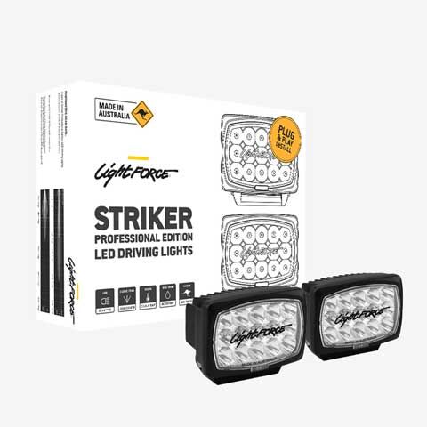 Lightforce Striker Professional Edition LED Driving Light | Twin Pack + Wiring Harness